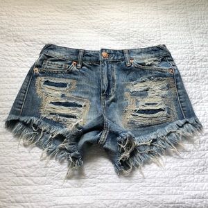 High Rise Blue Jean Shorts Size 2/26